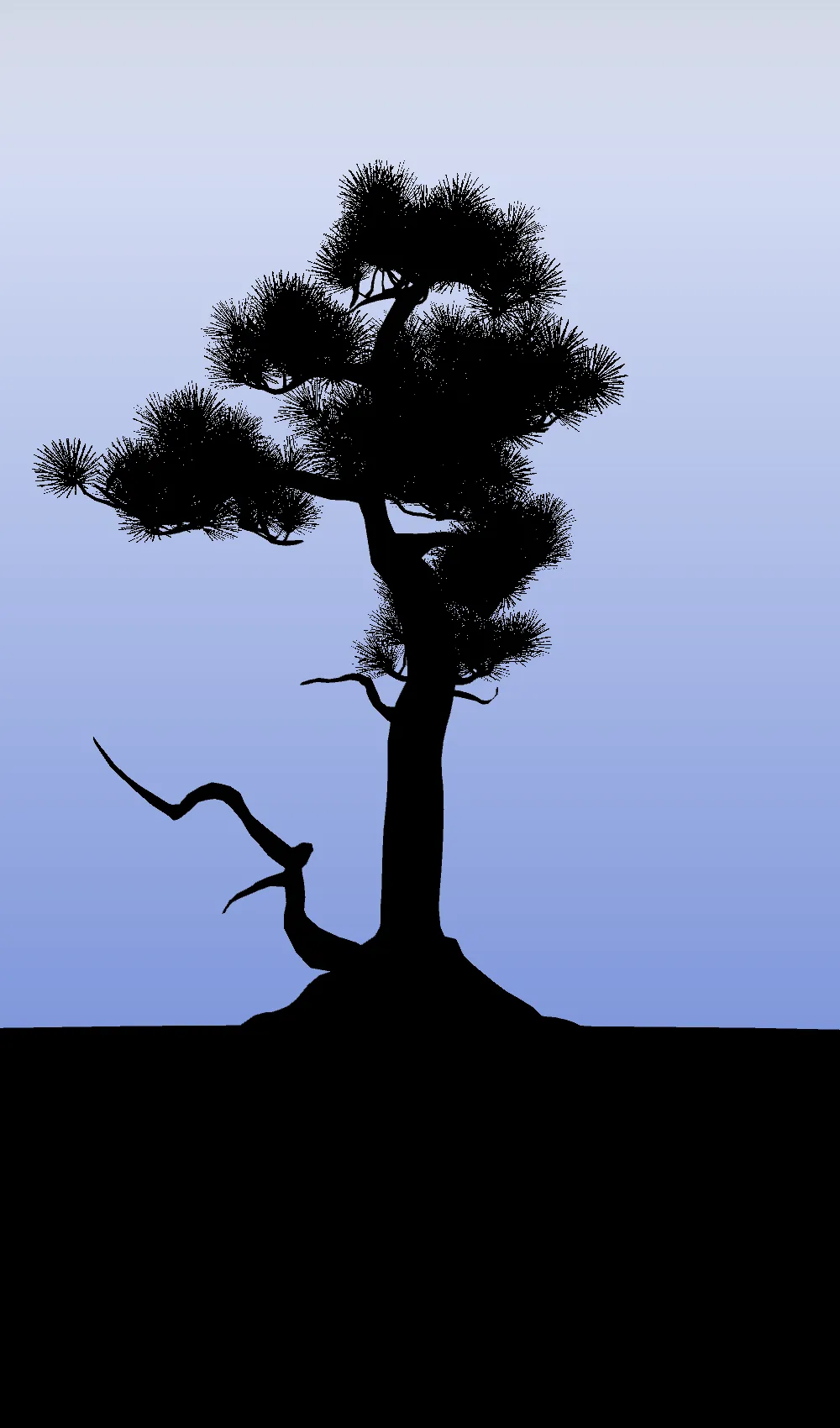 Bonsai live wallpaper, silhouette mode